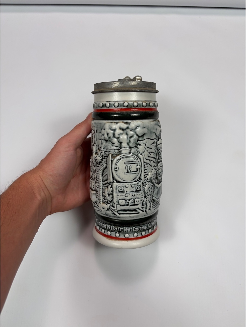 Vintage 1982 Avon Age of Iron Horse Train Beer Stein Ceramarte Brazil Locomotive